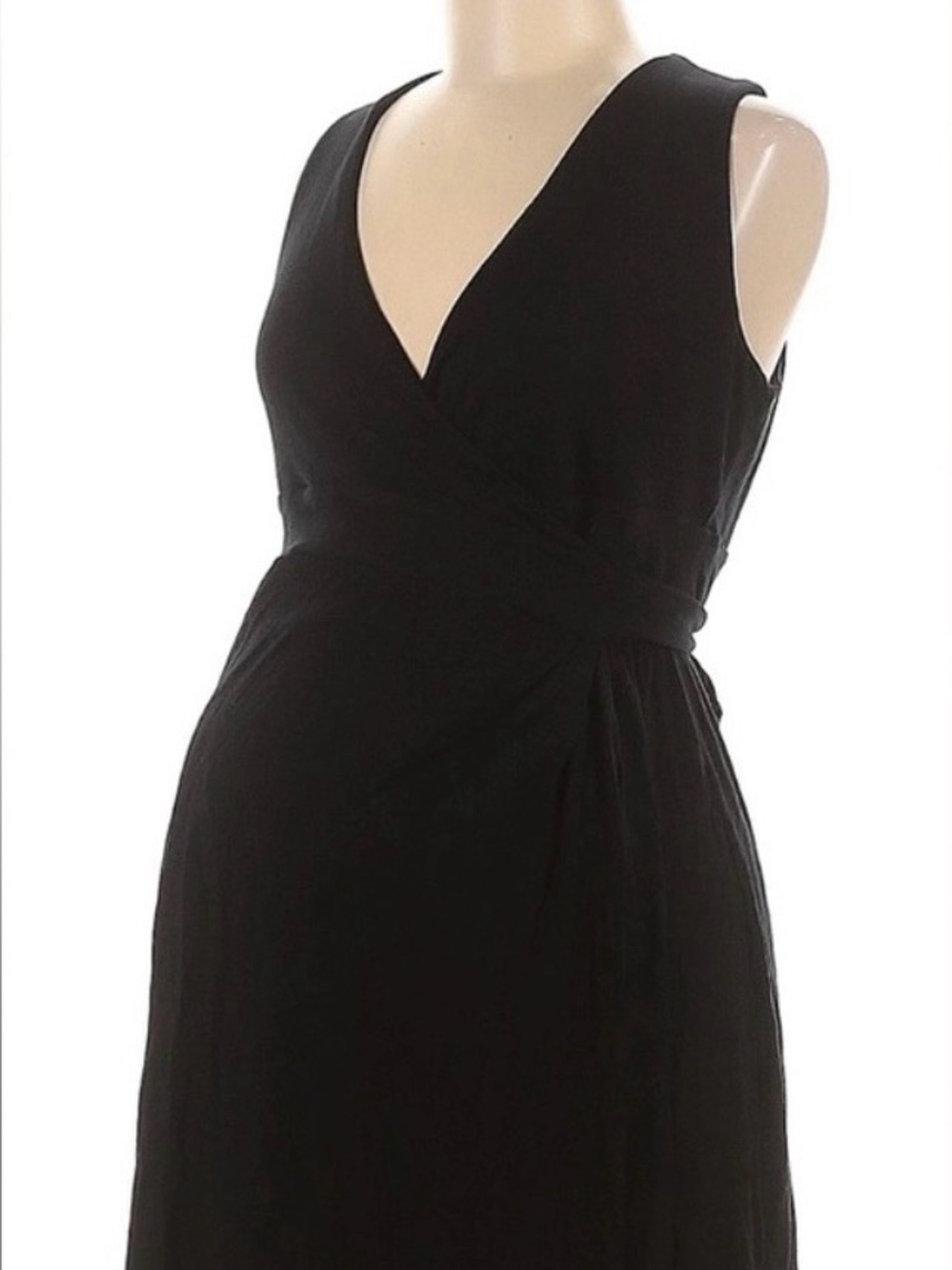 GAP Maternity Black Stretch Knit Wrap Dress